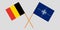 North Atlantic Treaty Organization and Belgium. The NATO and  Belgian flags. Official colors. Correct proportion. Vector