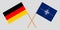 North Atlantic Treaty Organization and Germany. The NATO and German flags. Official colors. Correct proportion. Vector