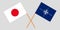 North Atlantic Treaty Organization and Japan. The NATO and Japanese flags. Official colors. Correct proportion. Vector