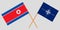 North Atlantic Treaty Organization and North Korea. The NATO and Korean flags. Official colors. Correct proportion. Vector