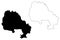 North Banat District Republic of Serbia, Districts in Vojvodina map vector illustration, scribble sketch North Banat map
