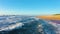 North Beach and Atlantic Ocean. Nazare, Portugal. Aerial View