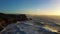 North Beach, Fort and Atlantic Ocean. Nazare, Portugal. Aerial View