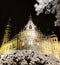 The North Bohemian Museum in Liberec at night in winter