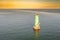 North Bull Lighthouse in Dublin Harbor Ireland at sunset seen from above