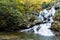 North Carolina Saluda Waterfall in the Season of Autumn