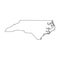 North Carolina, state of USA - solid black outline map of country area. Simple flat vector illustration