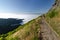 The north coast of Madeira island from trail to Pico Ruivo with clouds, Madeira, Portugal