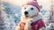 north Cute greeting santa bear snow banner season