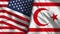 North Cyprus and Usa Flag - 3D illustration Two Flag