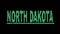 North Dakota. Animated appearance of the inscription on line. Isolated Letters from pixels. Green color. Transparent Alpha channel