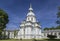 North-Eastern tower of the Smolny monastery in St. Petersburg. Church of Catherine at the Widow`s house. Saint-Petersburg