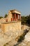 The North Entrance of the Palace with charging bull fresco in Knossos at Crete