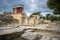 The North Entrance of the Palace with charging bull fresco in Knossos at Crete