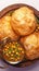 A North Indian culinary delight Closeup tantalizing Chole Bhature