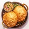 A North Indian culinary delight Closeup tantalizing Chole Bhature