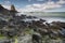 North Irish rocky coastal landscape