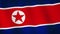 North Korea the Democratic People`s Republic of Korea flag waving, A flag animation background. Realistic North Korea flag waving