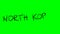 North Korea drawing text on green background