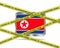 North Korea flag illustration. Coronavirus danger area, quarantined country