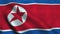 North Korea flag waving in the wind. National flag Democratic People`s Republic of Korea