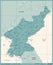 North Korea Map - Vintage Detailed Vector Illustration