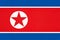 North Korea national fabric flag textile background. Symbol of world asian country