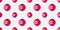 North Korea round flag seamless pattern. North Korean background. Vector circle icons. Geometric symbols stickers