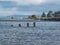 North Largs & Aubery Prom Scotland and the old pier props.