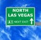 NORTH LAS VEGAS road sign against clear blue sky