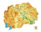 North Macedonia highly detailed physical map