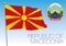 North Macedonia official national flag and coat of arms, Europe