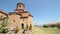 North macedonia. Ohrid. Yard and Monastery of St. Naum on blue sky background