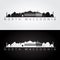 North Macedonia skyline and landmarks silhouette