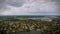 North Miami Aerial Coastline 360 pan to city west to Ocean Coastline