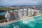 North Miami Beach buildings as seen from helicopter, Florida. Sk