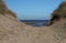 North Norfolk coastal footpath, beach scene.