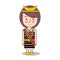 North Nusa Tenggara province fashion, cute girl Indonesian traditional clothes costume bride cartoon vector illustration