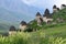 North Ossetia. Dargavs. City of the dead in cloudy summer day