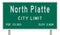 North Platte road sign showing population and elevation