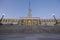 North River Terminal Rechnoy Vokzal renovated Stalinist empire building with wide stairs, spire with tower clock and star