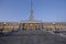 North River Terminal Rechnoy Vokzal renovated Stalinist empire building with wide stairs, spire with tower clock and star