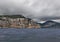 North rocky coast of Ibiza at stormy weather