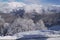 North slope Aibga Ridge Western Caucasus at ski resort Gorky Gorod