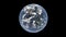 North and South America behind the clouds on a realistic globe, isolated Earth on a black background, 3D rendering, the elements o