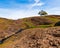 North Table mountain landscape with creek and oak tree