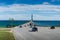 North view at the Mackinac Bridge in Michigan Upper Peninsula