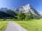 The north walls of Karwendel mountains - walls of Spritzkar spitze from Enger tall - Grosser Ahornboden walley