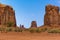 North window framed by Elephant Butte and Cly Butte in Monument Valley