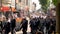 Northampton UK: 29 June 2019 - Armed Forces Day Parade Troops marching on Abingron Street